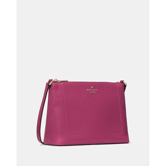 New Kate Spade Leila Crossbody Pebble Leather Nouveau Rose - Picture 2 of 5
